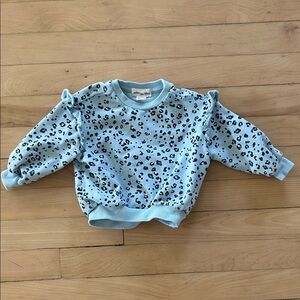 Miles the Label - Blue Leopard Print Infant Sweatshirt - Size 3-6M